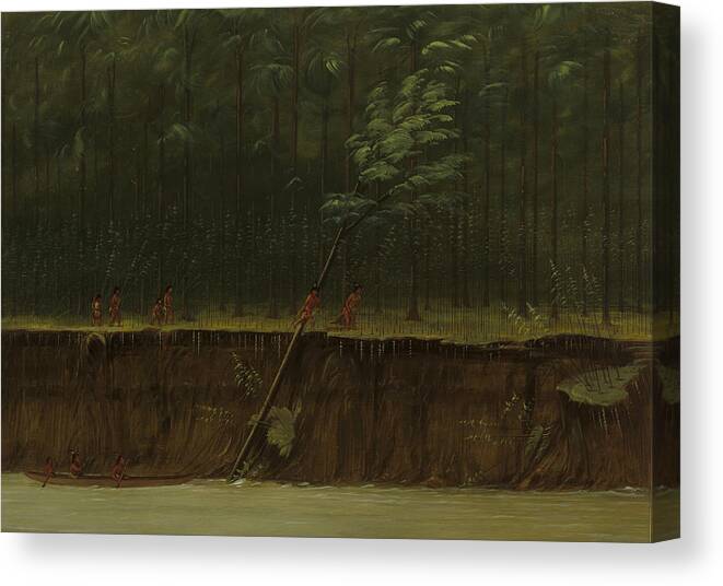  Canvas Print featuring the painting View of the Lower Mississippi #1 by George Catlin