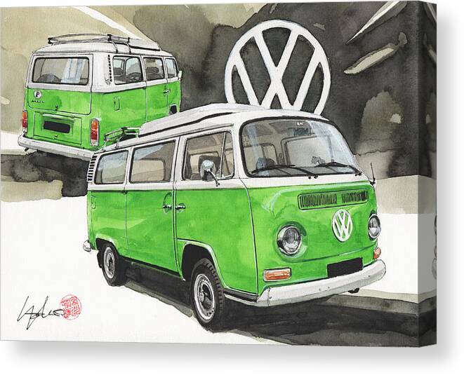 Vw Canvas Print featuring the painting VW Kombi #1 by Yoshiharu Miyakawa