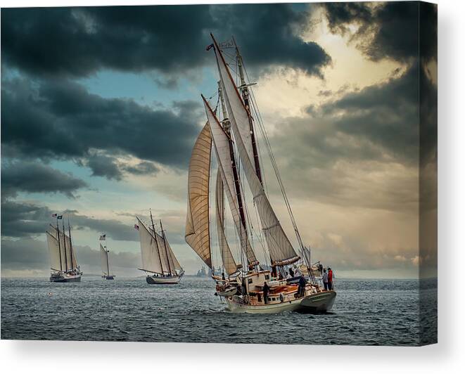  Canvas Print featuring the photograph Windjammer Fleet by Fred LeBlanc