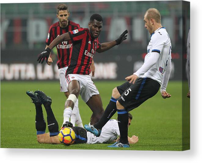 People Canvas Print featuring the photograph AC Milan v Atalanta BC - Serie A #10 by Marco Luzzani
