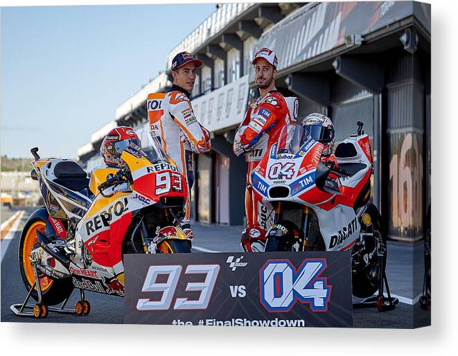 Motorcycle Racing Canvas Print featuring the photograph Comunitat Valenciana Grand Prix - Moto GP Previews #10 by Quality Sport Images