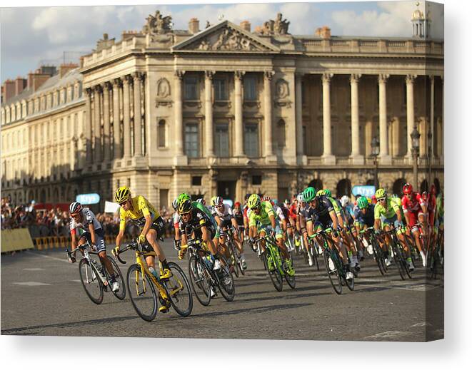 People Canvas Print featuring the photograph Le Tour de France 2016 - Stage Twenty One #15 by Chris Graythen