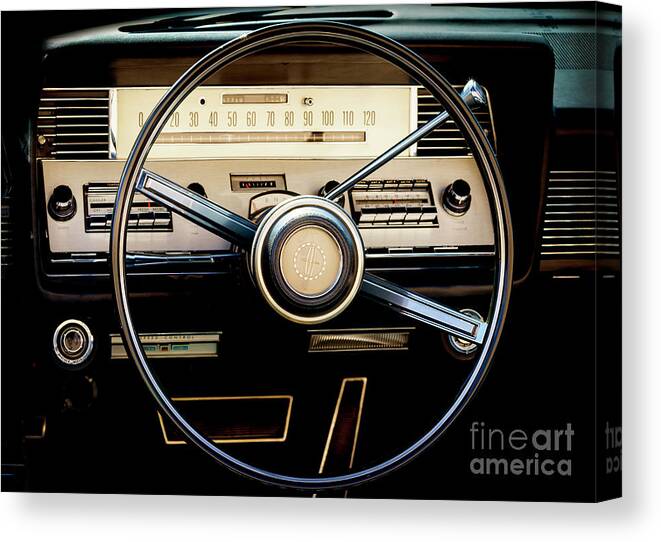 Automotive Canvas Print featuring the photograph 1967 Lincoln Steering and Dash by Dennis Hedberg