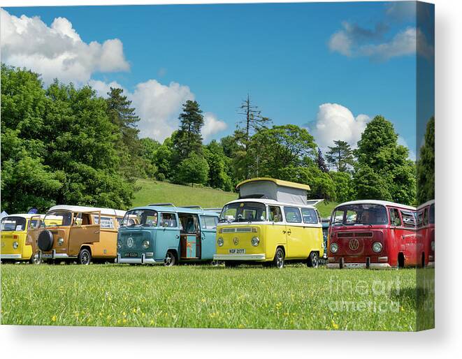 Vw Canvas Print featuring the photograph 1970s VW Camper Vans by Tim Gainey