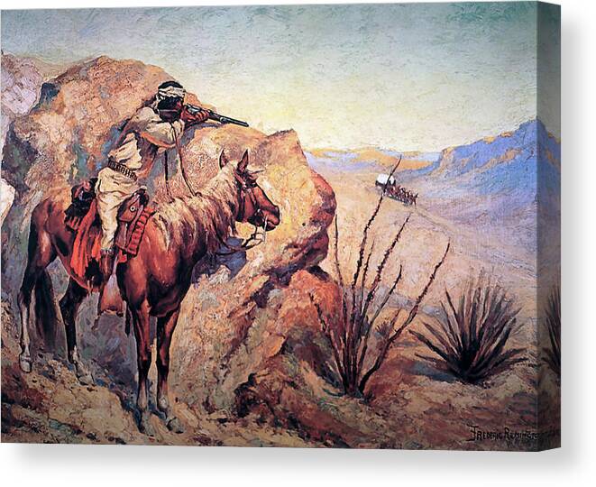 Western Canvas Print featuring the painting Apache Ambush by Frederic Remington
