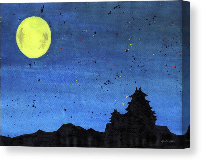 Castle Canvas Print featuring the painting Himeji #2 by Jonathan A