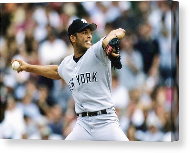 American League Baseball Canvas Print featuring the photograph Mariano Rivera by Ronald C. Modra/sports Imagery
