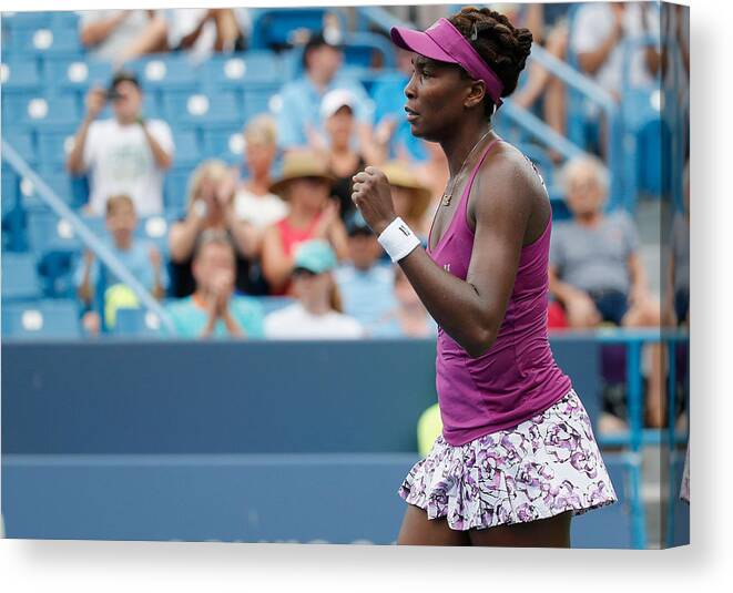 Tennis Canvas Print featuring the photograph Western & Southern Open - Day 3 #2 by Rob Carr