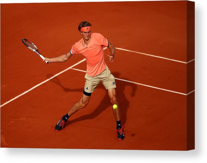 Ričardas Berankis Canvas Print featuring the photograph 2018 French Open - Day One #21 by Clive Brunskill