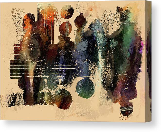 Abstract Canvas Print featuring the digital art Harmony 2 by Marina Flournoy