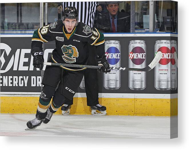 London Canvas Print featuring the photograph Owen Sound Attack v London Knights #26 by Claus Andersen