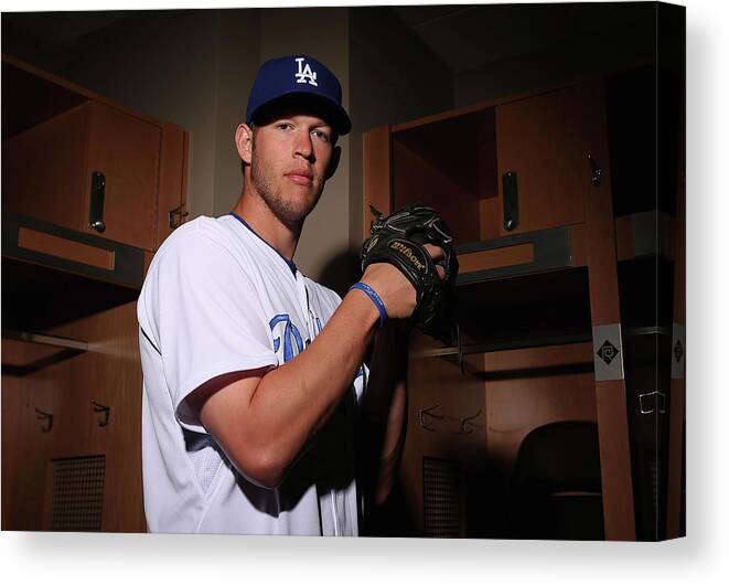 Media Day Canvas Print featuring the photograph Clayton Kershaw by Christian Petersen