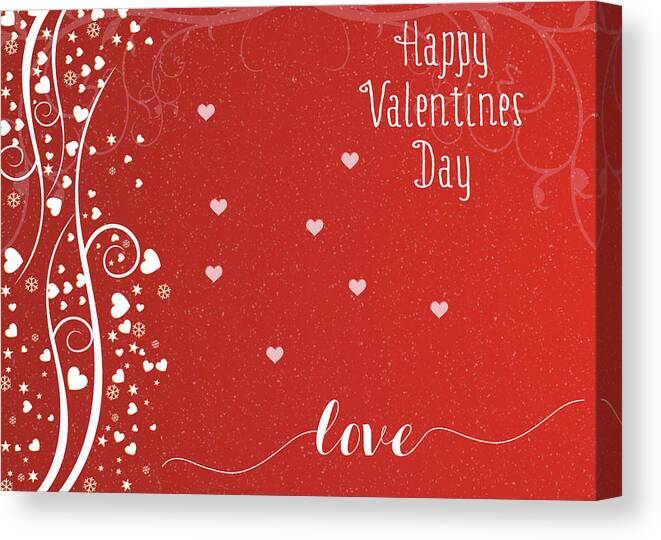 Red Canvas Print featuring the photograph Happy Valentines Day by Cathy Kovarik