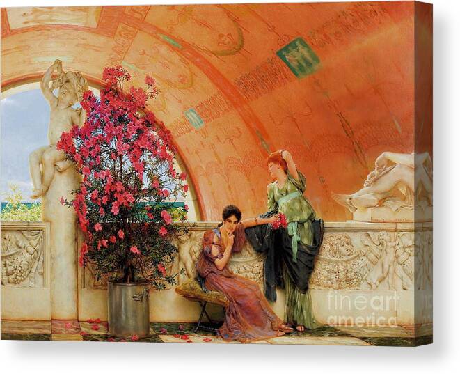 Unconscious Rivals Canvas Print featuring the painting Unconscious Rivals #3 by Lawrence Alma-Tadema