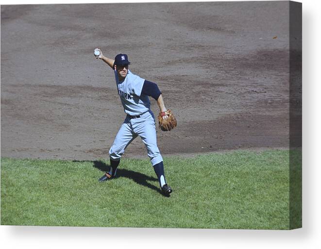 American League Baseball Canvas Print featuring the photograph New York Yankees #36 by Focus On Sport