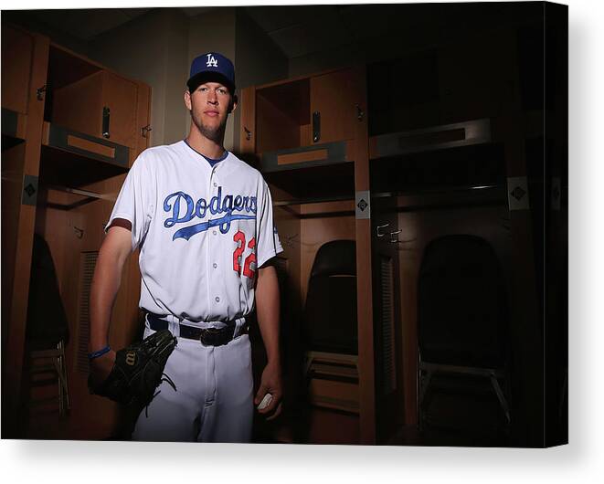 Media Day Canvas Print featuring the photograph Clayton Kershaw #5 by Christian Petersen