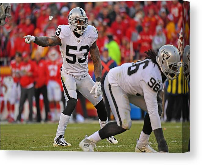 People Canvas Print featuring the photograph Oakland Raiders v Kansas City Chiefs #6 by Peter G. Aiken