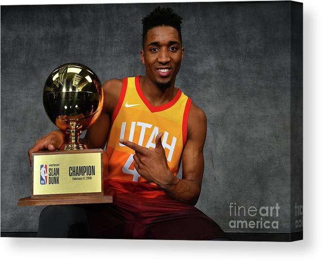Nba Pro Basketball Canvas Print featuring the photograph Donovan Mitchell by Jesse D. Garrabrant