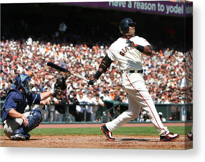 San Francisco Canvas Print featuring the photograph Barry Bonds #9 by Jed Jacobsohn