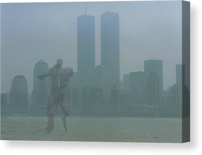 Twin Towers Canvas Print featuring the photograph A Memory Waltz by Edward Shmunes