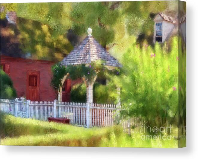 Williamsburg Canvas Print featuring the digital art A Wishing Well At Williamsburg by Lois Bryan
