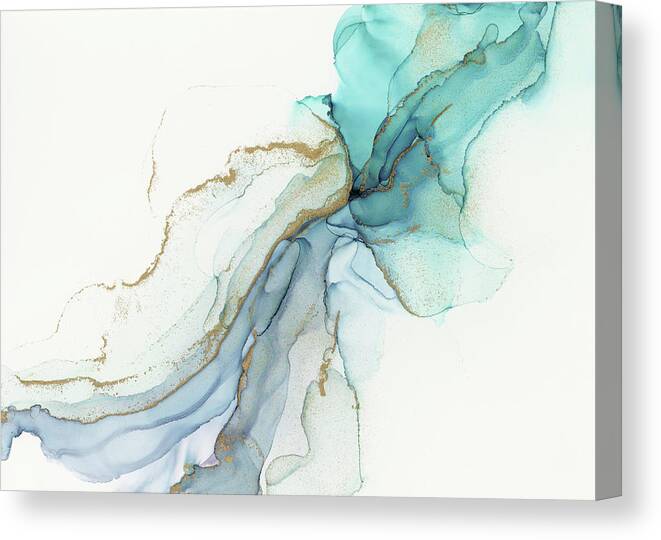 Abstract Painting Canvas Print featuring the painting Abstract Jellyfish Alcohol Ink Painting by Olga Shvartsur