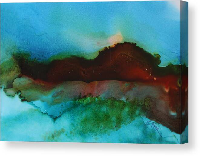 Abstract Landscape Canvas Print featuring the painting Abstract Landscape by Sandra Fox