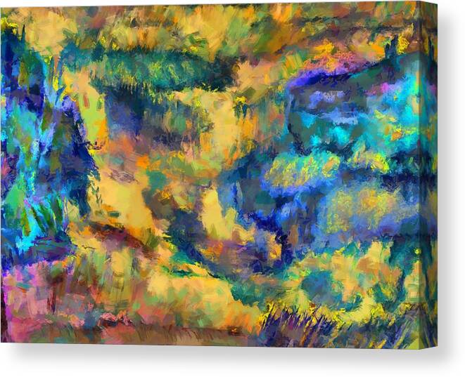 Meadow Canvas Print featuring the mixed media Abstract Meadow by Christopher Reed