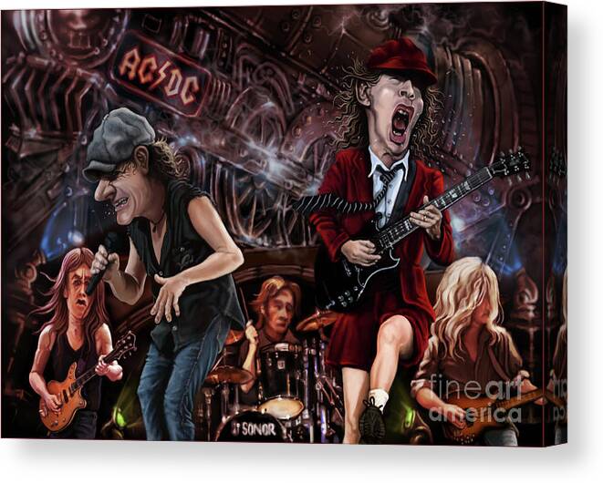 Ac/dc Canvas Print featuring the digital art Ac/dc by Andre Koekemoer