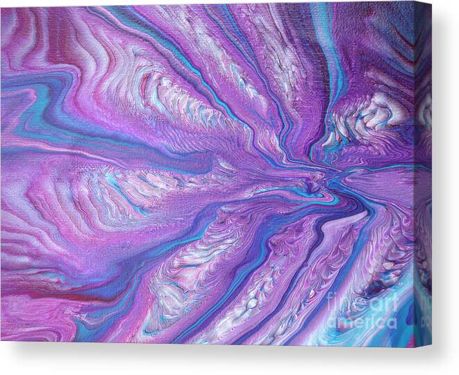 Amethyst Canvas Print featuring the painting Acrylic Pour Amethyst Dreams by Elisabeth Lucas