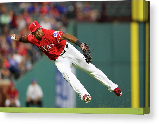 Adrian Beltre Canvas Print featuring the photograph Adrian Beltre by Rick Yeatts