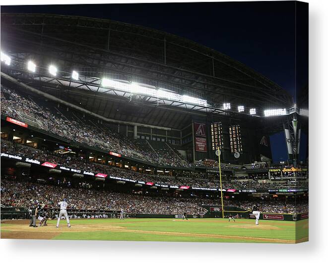 Relief Pitcher Canvas Print featuring the photograph Adrian Gonzalez by Christian Petersen