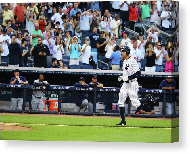 People Canvas Print featuring the photograph Alex Rodriguez by Al Bello