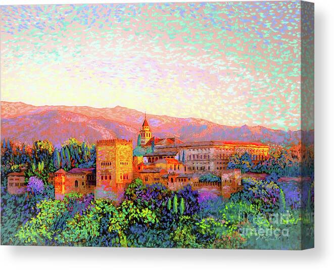 Spain Canvas Print featuring the painting Alhambra, Granada, Spain by Jane Small