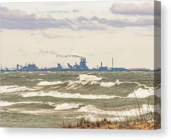 Shoreline Canvas Print featuring the photograph Along the Lake Michigan Shoreline by Laura Hedien