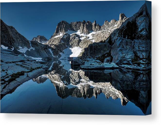 Landscape Canvas Print featuring the photograph Alpine Blue Reflection by Romeo Victor