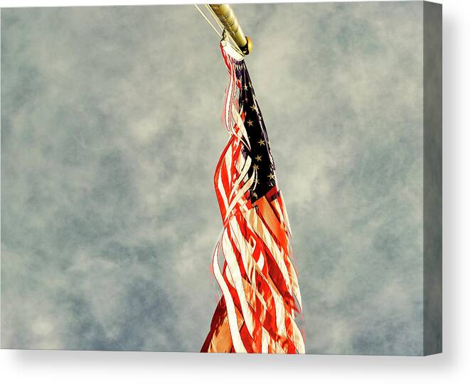 American Flag Canvas Print featuring the photograph American Flag 6 by Amelia Pearn