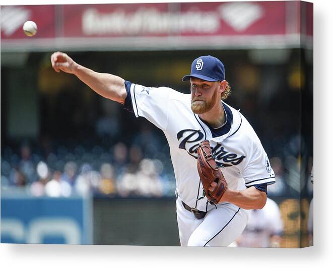 American League Baseball Canvas Print featuring the photograph Andrew Cashner by Denis Poroy