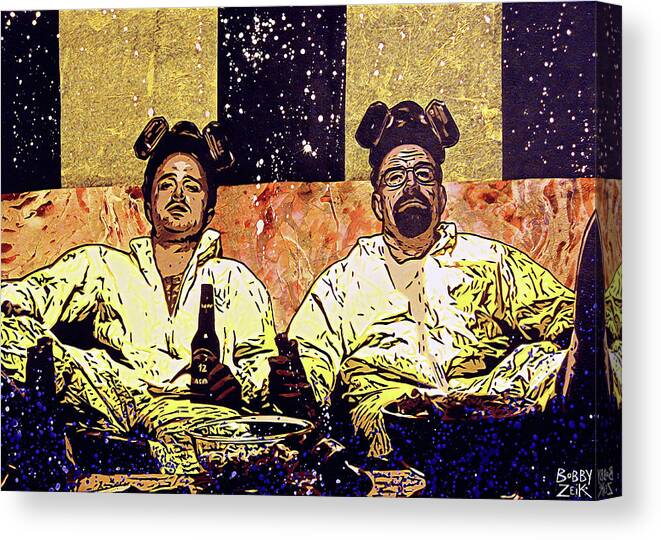 Breaking Bad Canvas Print featuring the painting Another Day At The Office by Bobby Zeik
