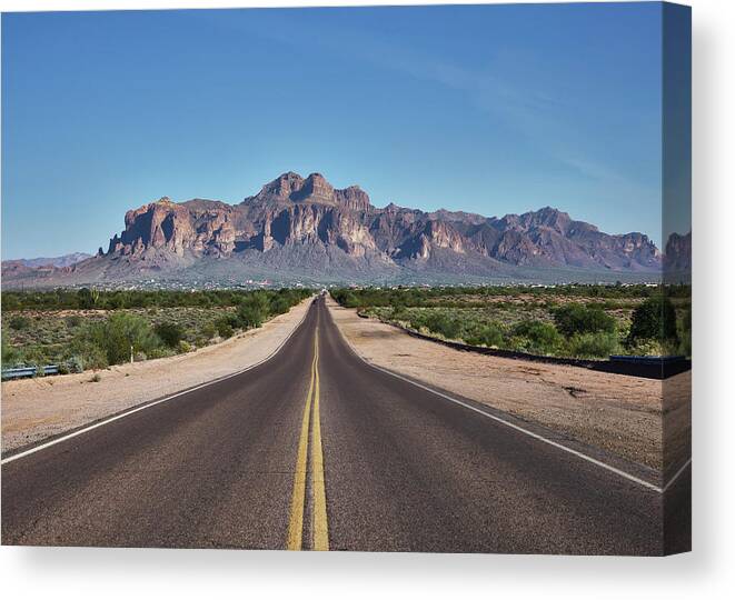 Nature Canvas Print featuring the photograph Arizona Landscape by Mango Art