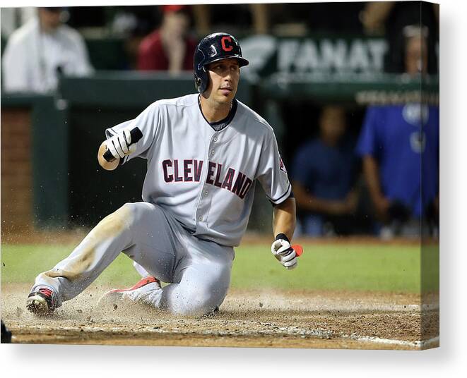 American League Baseball Canvas Print featuring the photograph Asdrubal Cabrera and Jason Kipnis by Rick Yeatts