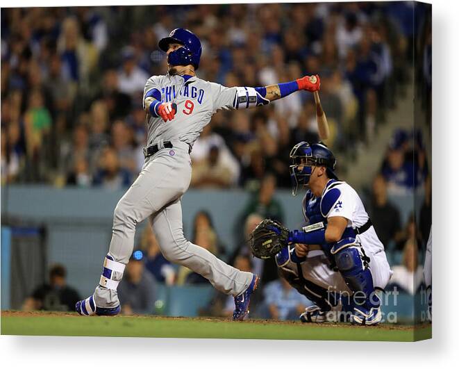 People Canvas Print featuring the photograph Austin Barnes and Javier Baez by Sean M. Haffey