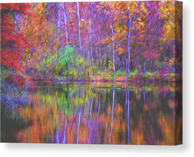 Lake Reflection Canvas Print featuring the photograph Autumn Reflection II by Tom Singleton