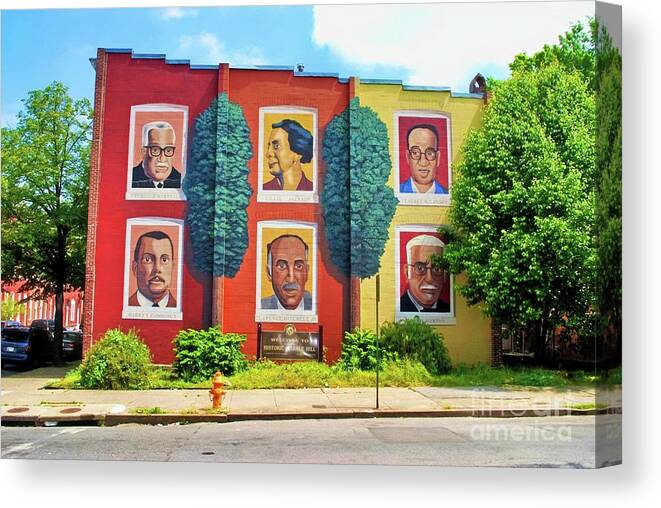 Paintings Canvas Print featuring the photograph Baltimore's Wall Of Leadership by Walter Neal