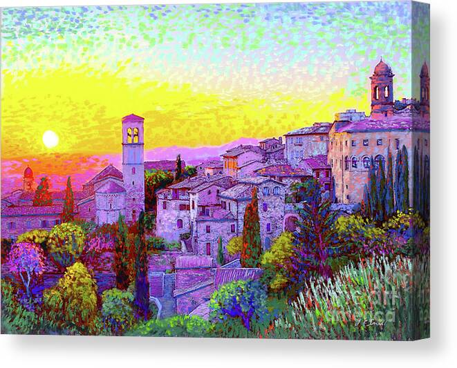 Italy Canvas Print featuring the painting Basilica of St. Francis of Assisi by Jane Small