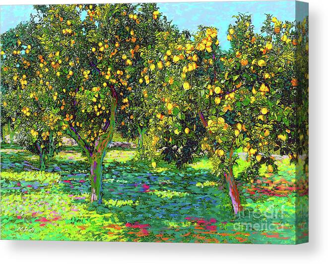 Landscape Canvas Print featuring the painting Beautiful Lemon Grove by Jane Small