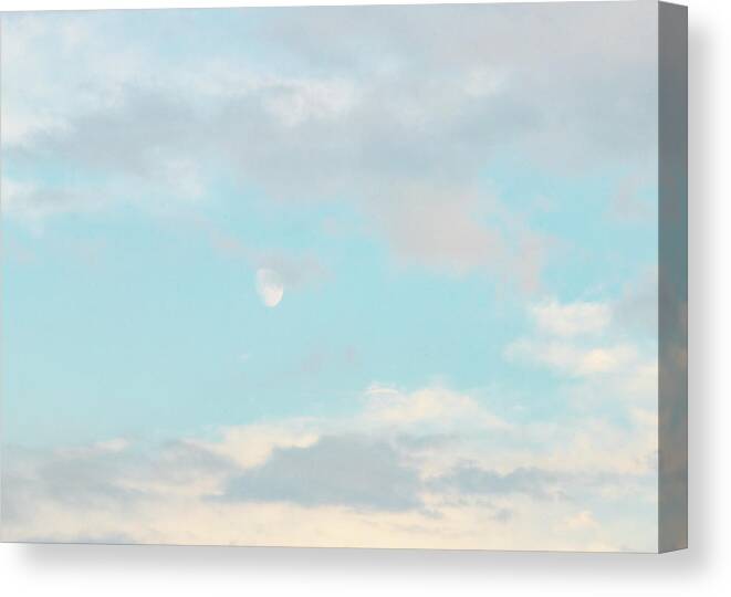 Sky Canvas Print featuring the photograph Big Blue Moon Sky by Amelia Pearn