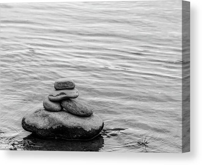 Zen Canvas Print featuring the photograph Black and White Photography - Zen by Amelia Pearn