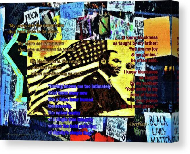 Juneteenth Canvas Print featuring the mixed media Blackness as Taught by My Father by Aberjhani