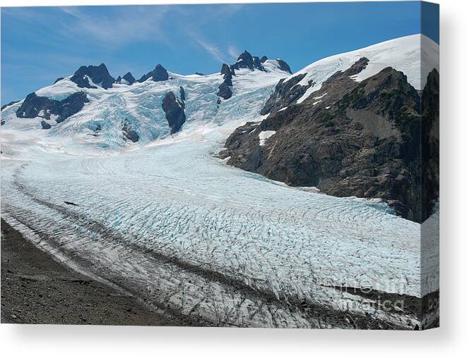 Blue Glacier Canvas Print featuring the photograph Blue Glacier on Mount Olympus in Olympic National Park #2 by Nancy Gleason
